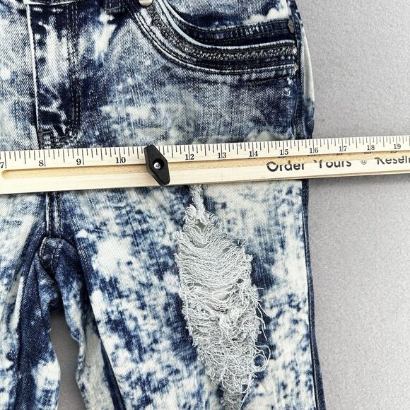 Clash Jeans USA Acid Wash Distressed Denim Women’s 5 (28x31) 90s Retro 80s Rock - Picture 5 of 12